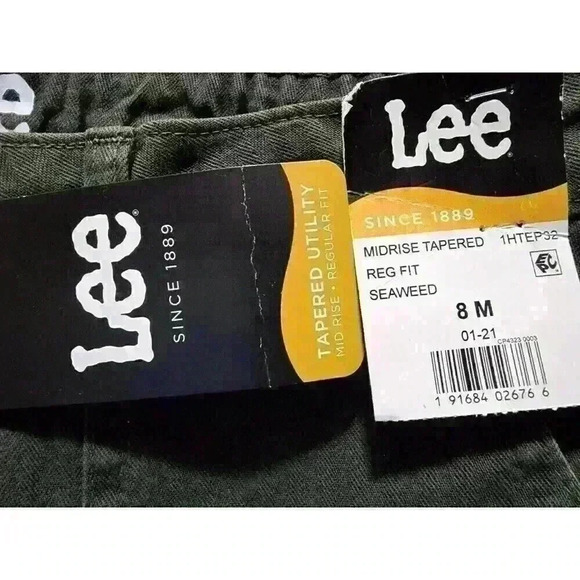 Lee Womens Heritage Tapered Utility Pant Mid Rise Reg Fit Size 8M, 20M Green - Picture 2 of 10